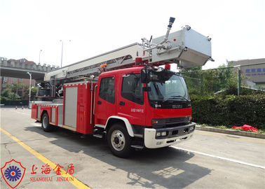 Four Door Structure Fire Engine Ladder Truck ISUZU Chassis With 200L Fuel Tank