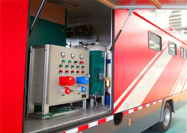 8000x2200x3400mm Dimension Fire Brigade Truck , Rated Output Power 50KW Fire Equipment Truck