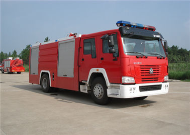 Sinotruk HOWO Engine Motorized Fire Truck , Pumper Tanker Fire Trucks Load Max 26000kg