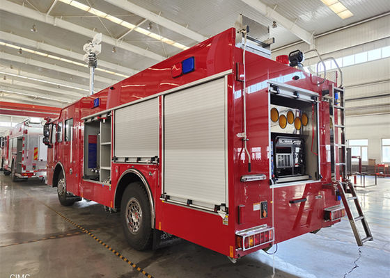 Aluminum Alloy IP65 Fire Department Trucks With 6 Seat 12m Lift