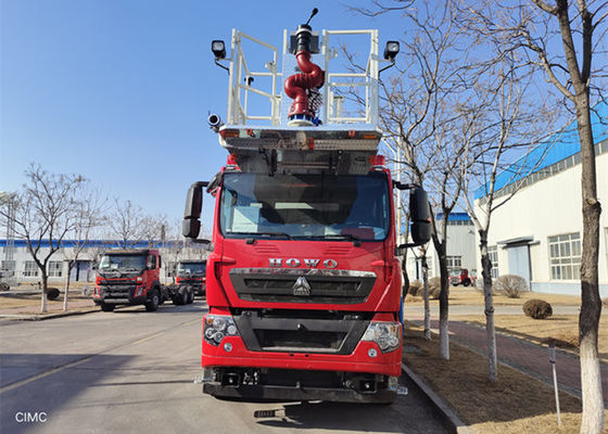9230Kg HOWO Chassis 44m Aerial Ladder Fire Truck contains 2 Seats