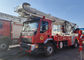 5818Kg Fire Engine Ladder Truck , Double Row Cab 60m Spray Big Fire Trucks