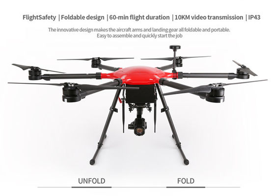 60 Minutes Duration Firefighting Drones With High Brightness Display Screen