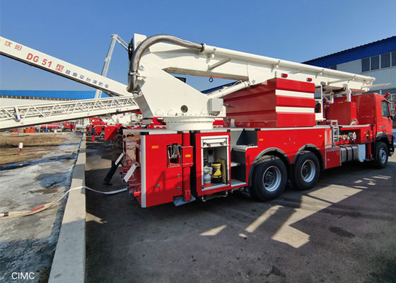 435hp Aerial Platform Fire Truck 6×4 Driving With 4500mm Wheelbase