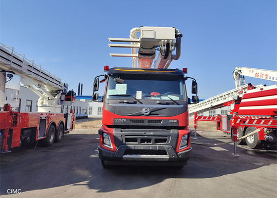 Two Seats 6x4 Drive Volvo Chassis Aerial Ladder Fire Truck 9230Kg Net Weight
