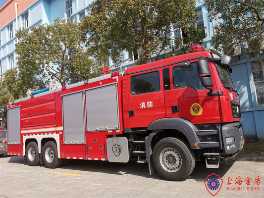 6x4 Drive Lengthen Cab Foam Tender Fire Truck With 11000kg 276kw Engine