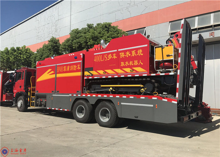 6x4 Drive Two Seats Remote Water Supply System Fire Truck 28 Ton 90km/H