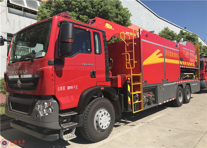 Powerful Two Seats Commercial Water Pumper Fire Truck 6*4 Drive with Rescue Crane