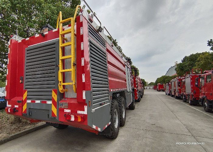 MAN Large Space Cab Foam and Water Tanker Fire Truck close by Shutter Doors