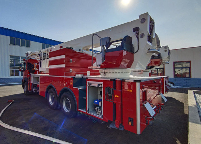 435hp Aerial Platform Fire Truck 6×4 Driving With 4500mm Wheelbase
