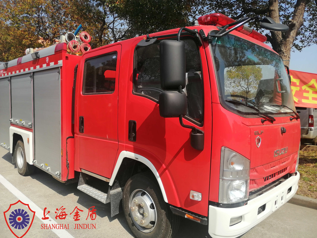 Original Two Row Five Seats Cab 139KW 3500 Kg Water & Foam Tanker Fire Trucks